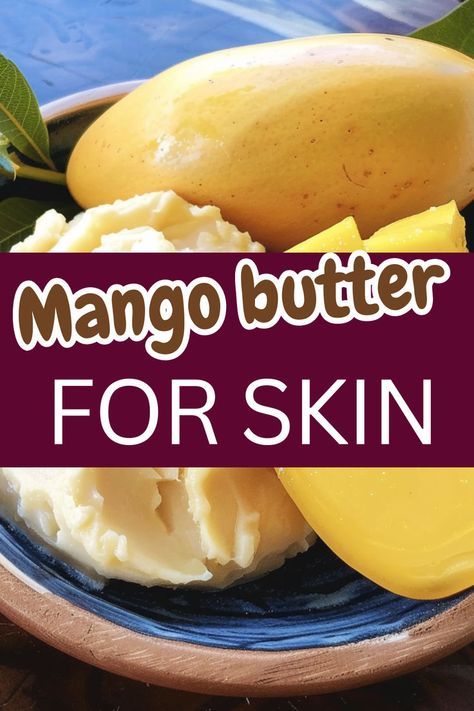 Mangoes and mango butter. Text reads: Mango butter for skin Mango Butter Face Cream Diy, How To Make Mango Butter, Diy Mango Butter, Face Cream Diy, Skin Recipes, Diy Face Moisturizer, Skincare Solutions, Jasmine Oil, Natural Skin Care Products