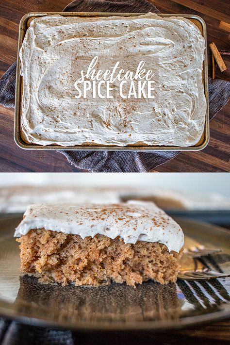 Spice Cake Recipe, Spice Cake Recipes, Ganache Recipe, Spice Cake Mix, Butter Recipes, Sheet Cake Recipes, Sheet Cake Pan, Fall Cakes, Soy Products