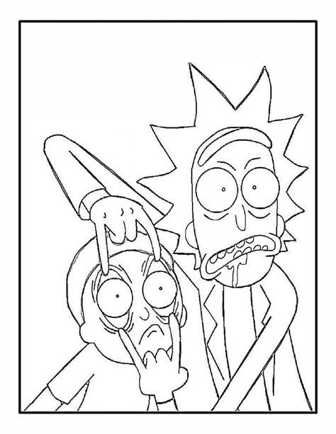 Rick E Morty, Art Mini Toile, Krusty Krab, Coloring Pages For Grown Ups, Arte Doodle, Adult Coloring Books Printables, Kitty Coloring, Hello Kitty Coloring, Detailed Coloring Pages