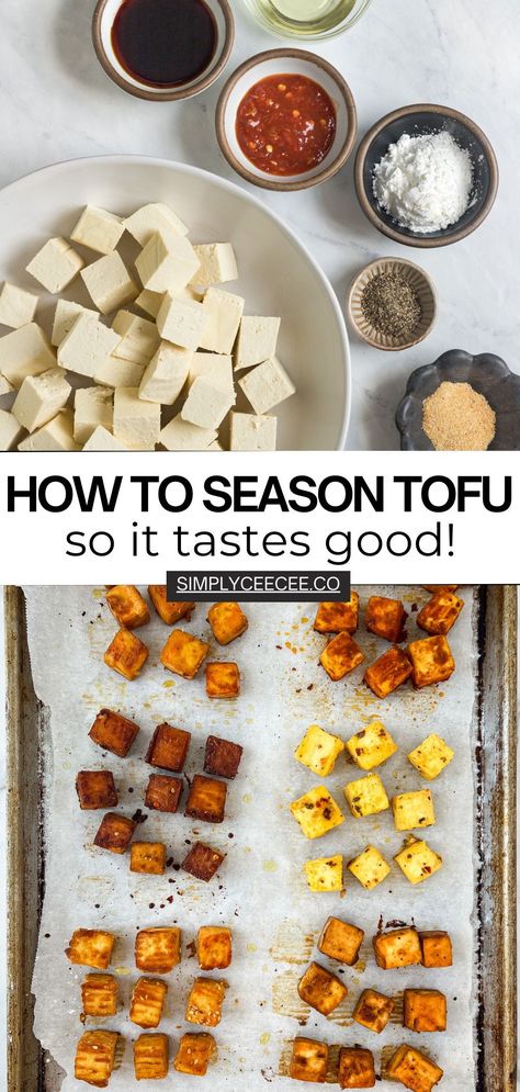 Tofu Seasoning Spices, How To Season Tofu Like Chicken, Seared Tofu Recipes, How To Cook Tofu Easy, Tofu And Rice Recipes Easy, Seasoned Tofu Recipe, Easy Ways To Cook Tofu, Tofu Snacks Easy, How To Flavor Tofu