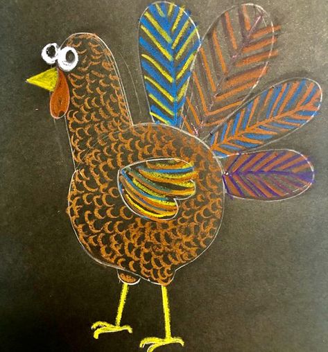 Oil Pastel Texture, Turkey Art Projects, Thanksgiving Art Projects, Pastel Texture, Easy Art Lessons, Turkey Art, 2nd Grade Art, Fall Art Projects, Fall Arts And Crafts