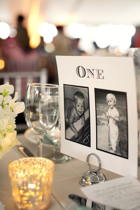 Wedding Table Numbers Pictures, Picture Wedding Centerpieces, Picture Centerpieces, Wedding Couple Table, Picture Table, Wedding Schedule, Wedding Numbers, Travel Theme Wedding, Bridal Pictures