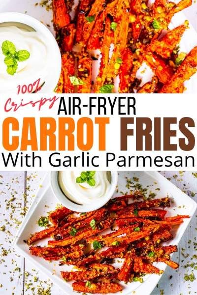 Crispy Carrot Fries in Air Fryer | Healthy Side Dish Carrot Fries Air Fryer, Air Fryer Carrot Fries, Fries Air Fryer, Air Fryer Recipes Healthy Low Carb, Air Fryer Recipes Keto, Garlic Infused Olive Oil, Carrot Fries, Healthy Side Dish, Air Fryer Oven Recipes