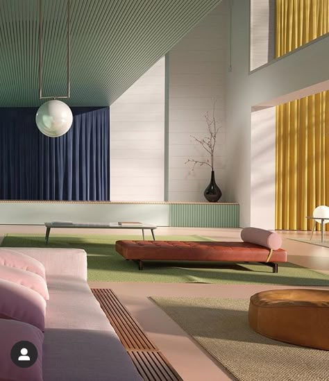 Bauhaus Interior, Living Colors, Colorful Interior, Zen Space, Yanko Design, Interior Design Architecture, Post Modern, Dream Spaces, Interior Color