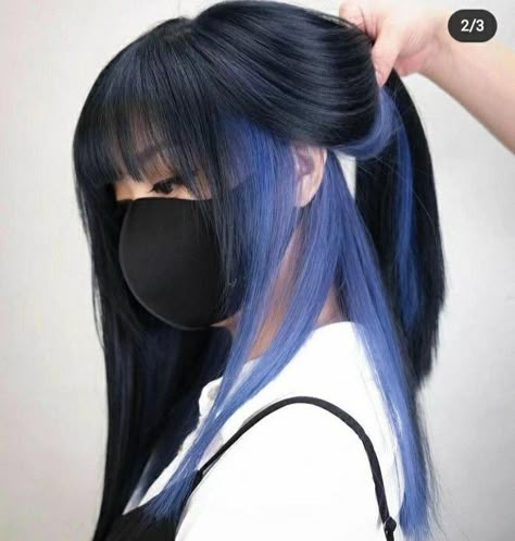 Hair Underneath Dyed, Blue Underneath Hair, Dyed Hair Aesthetic, Underneath Dyed Hair, Hair Color Underneath, Hair Color Streaks, Hair Streaks, Dyed Hair Inspiration, Lavender Hair