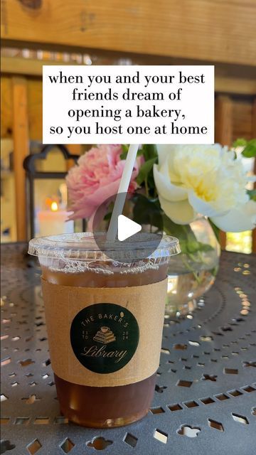 Emilia Marie on Instagram: "Presenting The Baker’s Library! Send to your bakery grand opening guest list 💗  This weekend my friends and I hosted a pop-up bakery cafe out of my apartment, and it was a hit! More to come on our process and sweet treats, but wanted to share a quick sneak peak.  #homecafe #apartmentcafe #homecoffeeshop #bakery #baking #hosting #relatable #bestfriends" Pop Up Cafe Ideas, Pop Up Cafe Design, Pop Up Bakery Display Ideas, Pop Up Bakery, Book Exchange Party, Soiree Ideas, Opening A Bakery, Book Exchange, Bakery Display