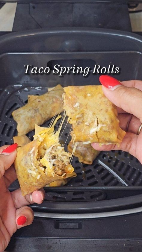 Taco Spring Rolls | A New Twist On Taco Tuesday! 🌮🌀 Get ready for a homemade flavor fusion like never before! 🎉 Presenting Taco Spring Rolls, the ultimate twist on a classic favorite! 🌯✨ These crispy, delicious bites are sure to make your taste buds dance! 💃🕺 Follow along for the step-by-step recipe and discover the #FoodieInnovation you've been craving! 🌟🍽️ Don't miss out on more mouthwatering creations, FOLLOW ME! 🌮🌯 Stay tuned for more exciting recipes that will elevate your culinar Taco Spring Rolls, Exciting Recipes, American Fast Food, Fusion Dishes, Smash Burger, Fusion Food, Taco Tuesday, Spring Rolls, Taste Buds