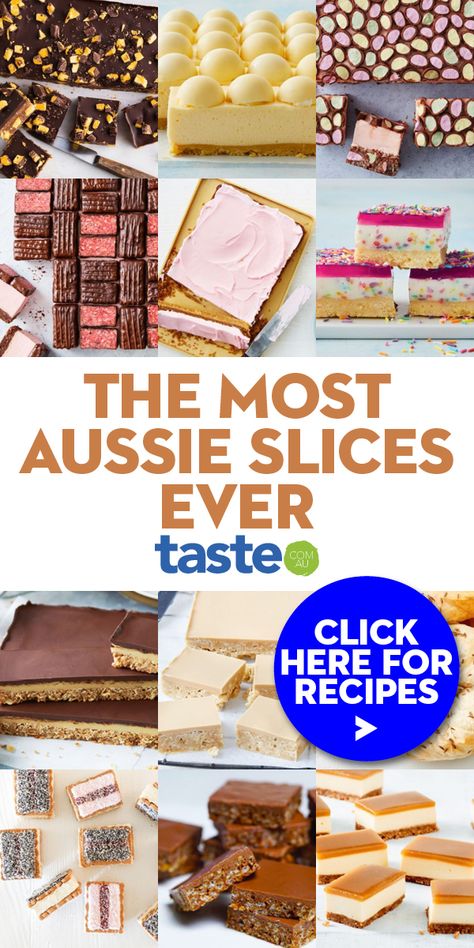 Slice Dessert, Aussie Day Food, Slice Ideas, Aussie Buttercream, Aussie Desserts, Dessert Slice Recipe, Anzac Slice, Sweet Slices Recipes, Australian Slice Recipes