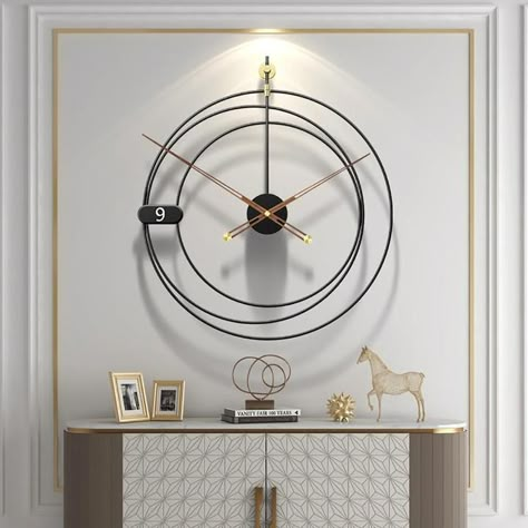 Shop Creative, Gold Clock, Industrial Style and more Wall Clock at TT&MM Home: High quality with good prices. Creative design and exquisite workmanship perfectly dec Leaving Room Design, Wall Clock Ideas, Wall Watches, Modern Wall Clocks, Black Candle Holders, Minimalist Wall Clocks, 3d Wall Clock, Pendulum Wall Clock, Art Lamps