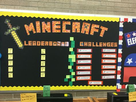 Minecraft Leaderboard and Challenges Minecraft Classroom, Bee Themed Classroom, 4th Grade Classroom, Themed Classroom, Classroom Theme, Classroom Setup, Bee Theme, Classroom Themes, 4th Grade