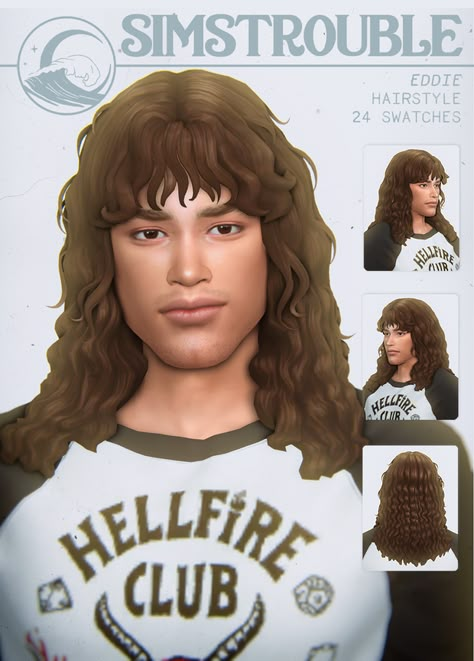 Sims Trouble Cc, Sims 4 Curly Hair, Sims 4 Hair Male, Cc Packs, Sims 4 Decades Challenge, Pelo Sims, Sims 4 Mm Cc, Male Hair, Sims 4 Cc Skin