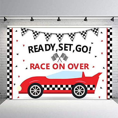 Black And Red Party Decorations, Car Birthday Backdrop, Backdrop Props, Red Party Decorations, Cardboard Play, Car Birthday Party, Boys Birthday Party Decorations, Race Car Themes, Birthday Party Backdrop