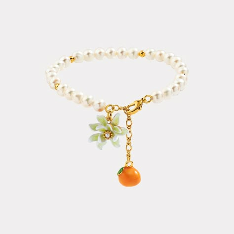 Citrus Jewelry, Fruit Jewellery, Wedding Guest Jewelry, Orange Gifts, Fruit Bracelet, Orange Jewelry, Orange Bracelet, Jewelry Clothes, Bracelet Pendant