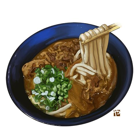 Curry Udon, Baja Blast, Food Drawing, Desert Recipes, Food Illustrations, Food Menu, Meals For One, Stay Safe, Savoury Food