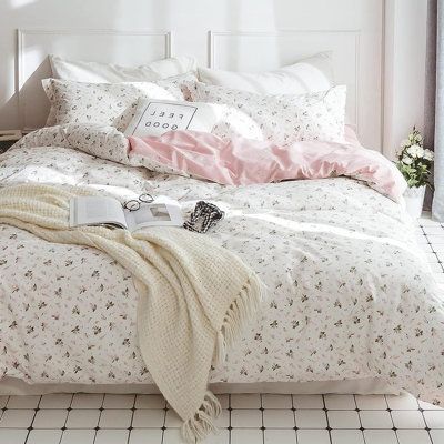 Comfortable Material: The pink floral duvet cover is made of 100% cotton, 200 thread count, ultra soft, lightweight, breathable and durable.Package Include: 3 pieces queen duvet cover sets come with 1 queen size duvet cover (90"x90") and 2 pillowcases (20"x26"). | Wildon Home® Queen Cotton Duvet Cover Sets Pink White Floral Bedding Sets | Home Decor | C100693685 | Wayfair Canada White Floral Bedding, Queen Duvet Cover Sets, Pink Floral Bedding, Pink Bed Covers, Cute Bed Sheets, Cute Duvet Covers, Girls Duvet Covers, Daybed Cover Sets, Floral Bedding Sets