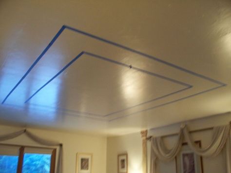 Create a Massively Beautiful Ceiling With Paint and Stencils Paint On Ceiling, Creative Ceiling Ideas, Ceiling Stencil, Stenciled Concrete Floor, Stencil Concrete, Translucent Wall, Accent Wall Stencil, Stencils Tutorials, Stencils Painting