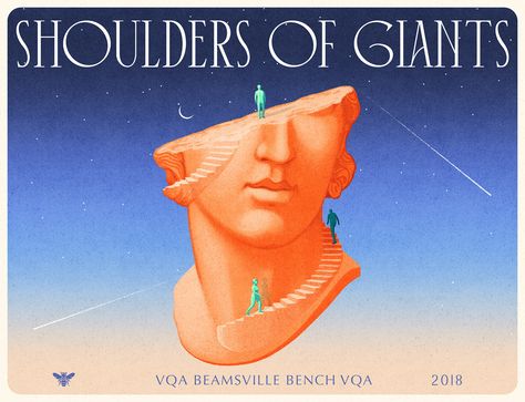 Shoulders of Giants on Behance Woman Artist, Batman Fan Art, Art Surrealism, Wine Label Design, Art Digital Art, Freelance Artist, Montreal Canada, Graphic Design Print, Canadian Artists