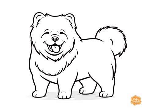 illustration of Creative chow-chow coloring Chow Chow Cartoon, Chowchow Tattoo, Chau Chau Dog, Chow Chow Drawing, Dog Chow Chow, Perros Chow Chow, Black Chow Chow, How To Draw Ears, Chow Chow Dog