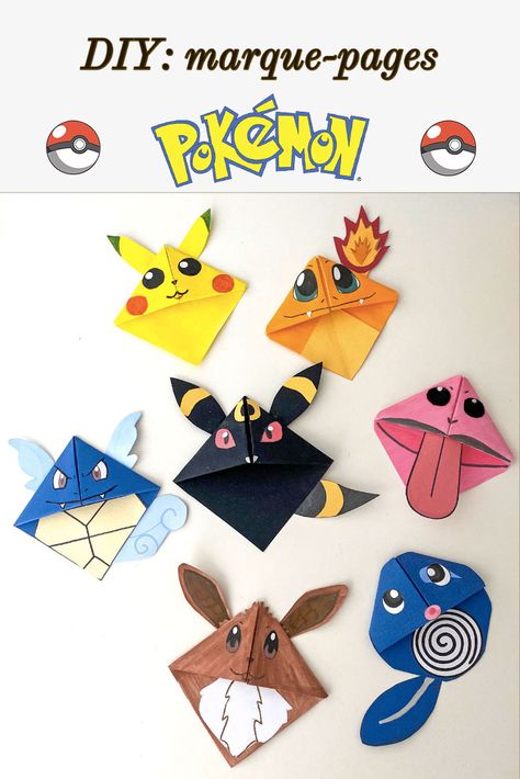 Activité manuelle Pokémon avec les marque-pages rigolos Among Us Activities For Kids, Pokemon Arts And Crafts, Marque Page Pokemon, Origami Marque Page, Pokemon Kids Craft, Pokemon Crafts For Kids, Diy Pokemon Crafts, Kids Crafting Ideas, Pokemon Origami