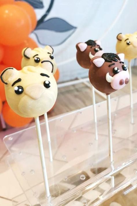 Lion King Cake Pops, Birthday Lion King, Disney Cake Pops, Lion King Cake, Animal Party Ideas, Safari Party Ideas, Lion King Birthday Party, King Character, Christmas Strawberry