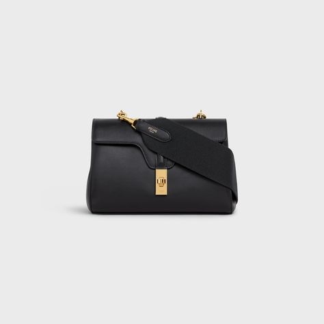 Teen Soft 16 in Smooth Calfskin - Black - 196853CR4.38NO | CELINE Celine 16, Fragrance Samples, Chloe Drew, Luxury Handbags, Belt Bag, Luxury Bags, Calf Skin, Shoulder Bags, Bags Designer