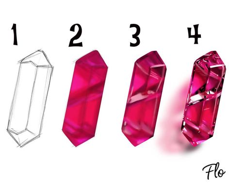 Art with Flo on Instagram: “Drawing a pink crystal step by step. The fully narrated video tutorial + working file and palette can be found on my Patreon page and for…” Art With Flo, Crystals Art Drawing, Crystal Tutorial, Gem Drawing, Pro Create, Crystal Drawing, Procreate Ipad Art, Instagram Drawing, Gemstone Art