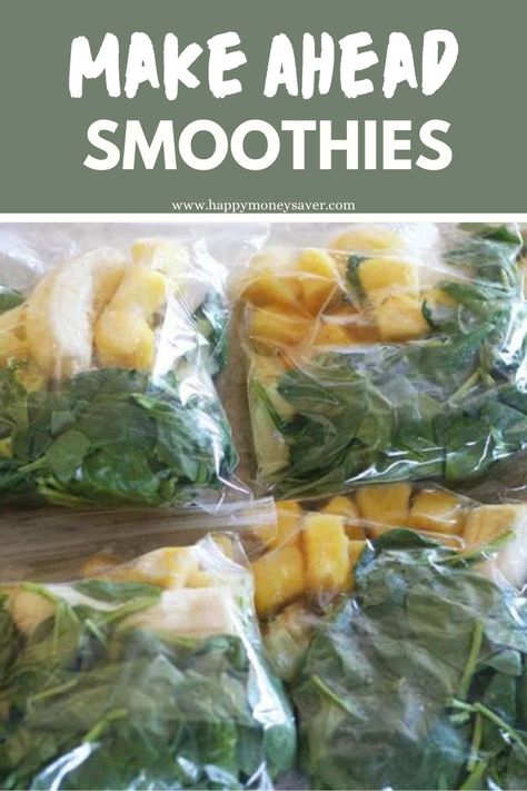 These green smoothies are not only delicious and healthy, you can make them in packs and freeze for super easy smoothies later! Get the recipe now! Freezer Green Smoothie Packs, Freezer Smoothie Packs Recipes, Freezer Smoothies Make Ahead, Green Smoothie Freezer Packs, Canning Organization, Healthy Make Ahead Freezer Meals, Smoothie Kits, Frozen Smoothie Packs, Postpartum Freezer Meals