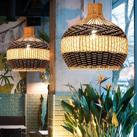 Light For Kitchen Island, Fabric Chandelier, Wicker Pendant Light, White Ceiling Light, Light For Kitchen, Rope Pendant Light, Rattan Chandelier, White Lampshade, Rattan Pendant