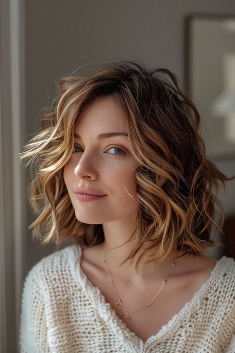 Shoulder Length Bob Haircut, Short Shag Hairstyles, Shoulder Length Hair Cuts, Short Wavy Hair, Hair Color And Cut, Long Layered Hair, Shoulder Length Hair, Hairstyles Haircuts, Womens Haircuts