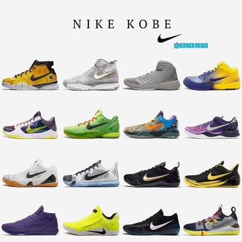 62k Likes, 925 Comments - Sneaker News (@sneakernews) on Instagram: “Kobe Bryant’s signature shoe legacy with Nike has continued beyond his retirement with the AD…” All Kobe Shoes, Kobe Bryant Basketball Shoes, Best Nike Shoes, Kobe Sneakers, Kobe Bryant Shoes, Kobe Bryant Poster, Kobe Shoes, Basketball Uniforms, Cute Nike Shoes