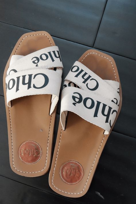 How To Clean Your Chloe Logo Slides Chloe Slides Outfit, Chloe Sandals Outfit, Chloe Slides, Summer Wishlist, Slides Outfit, Chloe Logo, Chloe Sandals, Summer Heels, Sandals Outfit