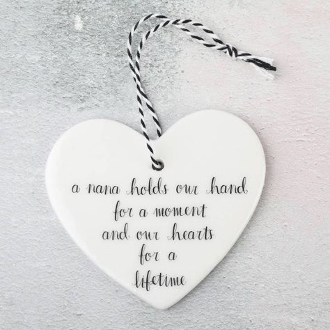 Nana Heart Hanging Decoration, Wood Laser Ideas, Cursive Lettering, Footprint Art, Gift Inspo, Ceramic Heart, Cursive Letters, Make Her Smile, Motivational Gifts