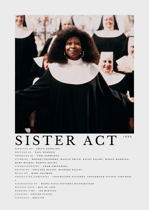 minimalist Sister Act poster by @marinstoodles Sister Act 2, Mary Wickes, Kathy Najimy, Dream Roles, Fav Movie, Sister Act, Maggie Smith, Whoopi Goldberg, 90s Movies