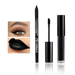 Black Lip Liner, Black Liquid Lipstick, Lip Liner And Lipstick, Black Matte Lipstick, Lip Liner Set, Makeup Waterproof, Black Liquid, Black Lips, Goth Makeup