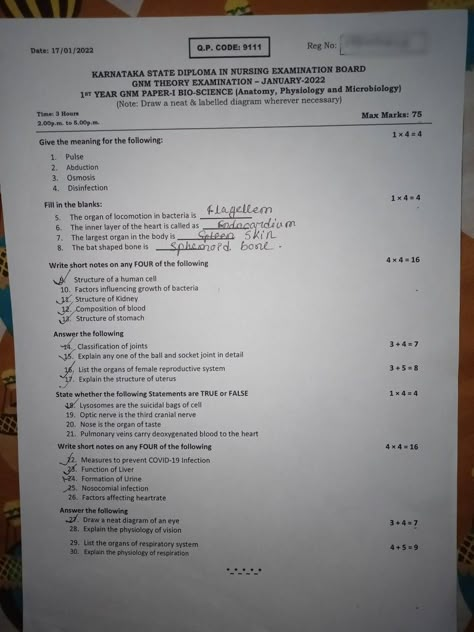 Bio-Science/ KSDNEB Gnm Nursing Question Paper 1st Year, Gnm Nursing, Nursing School Studying Cheat Sheets, Nursing Questions, Nurse Study, Nursing School Prerequisites, Examination Board, Hindi Language Learning, Nursing Exam