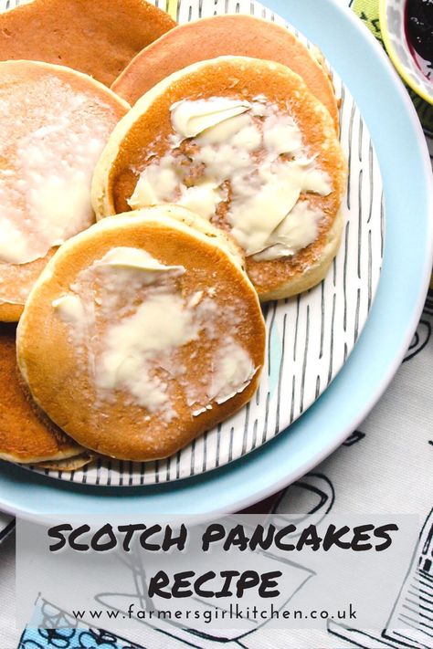 Finish Pancakes Recipes, Most Delicious Pancake Recipe, British Pancakes, Scotch Pancakes Recipe, British Pancakes Recipe, Easy Breakfast Ideas With Pancake Batter, Scottish Pancakes, Griddle Scones, Pikelet Recipe