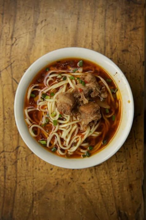 Sichuan Noodle and Pork Shoulder Soup (Yu Xiang Pai Gu Mian) Recipe | SAVEUR Cubed Pork Recipes, Pork Noodle Soup, Twice Cooked Pork, Pork Shoulder Recipes, Pork Sauce, Ginger Pork, Pork Noodles, Crockpot Pulled Pork, Seafood Soup