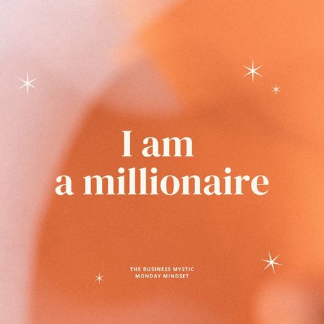 [Monday Mindset] I am a millionaire 💰🎉 Manifesting millionaire vibes! Saying "I am a millionaire" out loud might seem like a big leap now, but I truly believe in the power of affirmations. By consistently repeating this affirmation, I'm programming my mind for success and abundance. It's not just about the money itself, but the freedom and opportunities it represents. This journey towards becoming a millionaire is about becoming the best version of myself, and I'm excited to see what t... Im A Millionaire, Monday Manifestation, I Am A Millionaire, I'm Successful, Monday Mindset, Empire Building, Becoming A Millionaire, 2025 Goals, The Best Version Of Myself