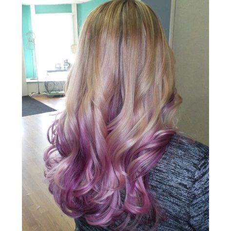 Blonde Hair Ombre, Blonde Hair With Purple Tips, Hair Highlights Blonde, Rose Blonde Hair, White Ombre Hair, Purple Blonde, Brown Ombre Hair Color, Rose Blonde, Purple Hair Highlights