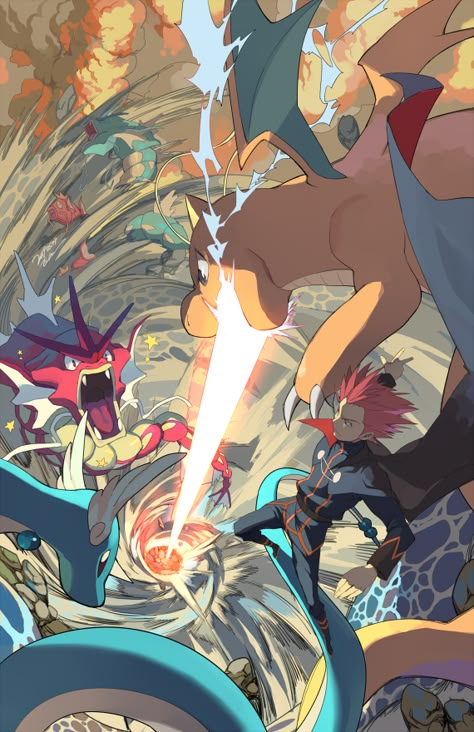 Pokemon Battle Wallpaper, Pokemon Battle Art, Dragon Pokemon Art, Slime Warrior, Pokemon Battle Scene, Lance Pokemon, Pokemon Artwork, Pokemon Battle, Solgaleo Pokemon