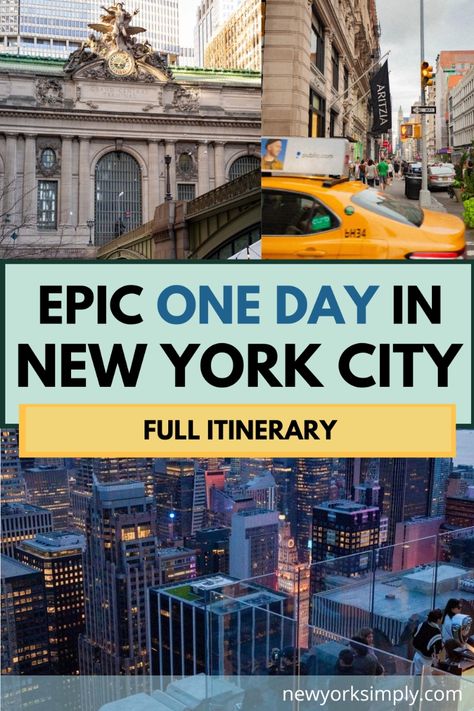 New York One Day Itinerary, Day Trip To New York City, A Day In Nyc, Nyc One Day Itinerary, New York City Day Trip, New York In A Day, New York City In A Day, A Day In New York City, One Day In New York City