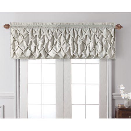 Vcny Home Pintuck Textured Carmen Rod Pocket Window Valance, Multiple Colors Available, Gray Modern Valances, Contemporary Window Treatments, Valances For Living Room, Contemporary Windows, Tuscan Kitchen, Kitchen Valances, Valance Window Treatments, Modern Windows, Curtain Valance