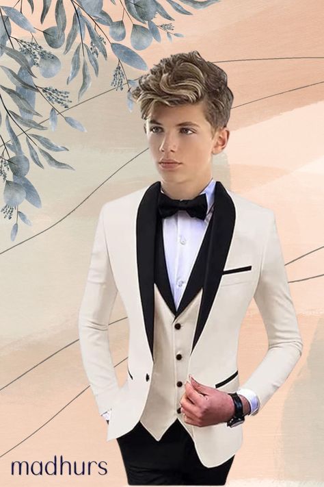 Shawl Lapel Formal Suit for Boys 3 PC Jacket Vest Pants Boys Party Suit Wedding Tuxedos Kids Suit White Shawl Lapel Suit, Suit For Boys, Boys Formal Wear, Vest And Pants, Formal Suit, Party Suits, Tuxedo Wedding, Jacket Vest, Classic Wardrobe