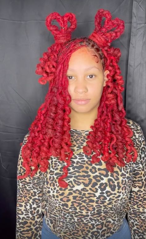 Loc Styles With Heart, Heart Dread Styles, Valentine Loc Styles, Valentines Loc Styles, Heart Shaped Loc Styles, Valentines Day Loc Styles, Prom Loc Styles, Birthday Loc Styles, Traditional Locs