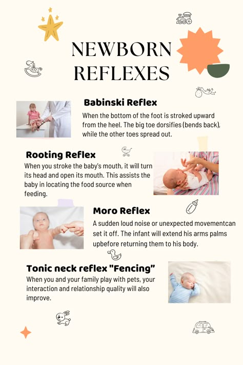 Understanding Newborn Reflexes: What You Need to Know | Nursing Students Reflexes Of Newborn, Newborn Reflexes Nursing, Newborn Assessment Nursing, Infant Reflexes, Lpn Notes, Newborn Reflexes, Studying Materials, Nurse Hacks, Newborn Assessment