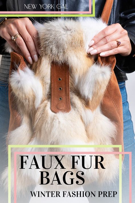 Faux fur can be described as a winter-exclusive fashion fabric. It is also (almost) always included as one of the dominating trends in the fall/winter runways. Faux fur adds a stylish taste to your #ootd while keeping your conscious consumer ethics | faux fur bag outfit | faux fur handbags | winter bags #fauxfurbags #winterbags Fur Bag Outfit, Nyc Shopping Guide, Nyc Stores, Shopping New York, Fur Bags, Faux Fur Handbag, Purse Outfit, Fur Purse, Fur Handbags