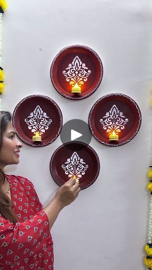 Diwali Paper Craft, Easy Diwali Decoration Ideas, Diya Diwali, Diwali Decoration Ideas, Diwali Diya, Diwali Decor, Acrylic Colours, Diwali Decoration, Tealight Holder