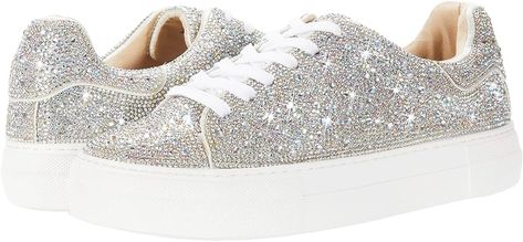 Lovee Cosee Platform Rhinestone Sneakers for Women Sparkly Lace up Tennis Shoes Bedazzled Wedding Fashion Sneaker Dress Sparkle Tennis Shoes, Blue By Betsey Johnson, Sparkle Shoes, Sparkly Wedding, Tech Fashion, Lacing Sneakers, Calvin Klein Men, Photo Accessories, Clothing Apparel