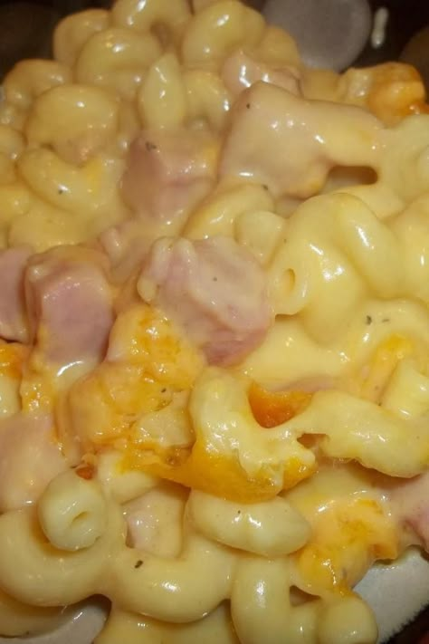 Creamy Ham - N - Macaroni Mac And Cheese And Ham, Mac And Cheese And Ham Casserole, Ham Mac N Cheese, Ham And Macaroni Casserole, Ham Mac And Cheese Casserole, Creamy Mac And Cheese With Ham, Mac And Cheese Recipe For Two, Mac N Cheese With Ham, Ham And Mac And Cheese