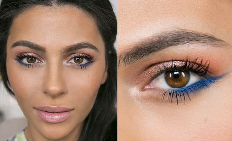 6 Tips on How to Rock Colored Eyeliner - Colorful Eyeliner Ideas Eyeliner Bleu, Spring Makeup Tutorial, Brown Smokey Eye Makeup, Easy Winged Eyeliner, Eyeshadow For Green Eyes, Tutorial Eyeliner, Mekap Mata, Winged Eyeliner Tutorial, Simple Eyeliner